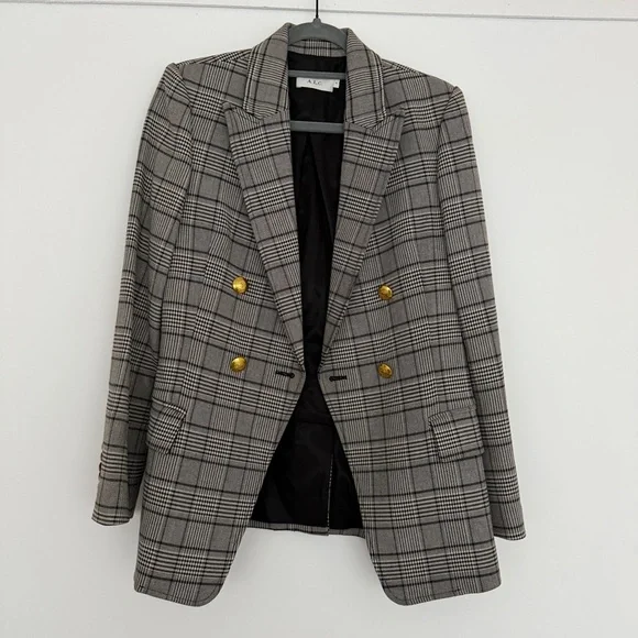A.L.C. Sedgwick II Plaid Double Breasted Blazer Size 4 - Picture 2 of 4
